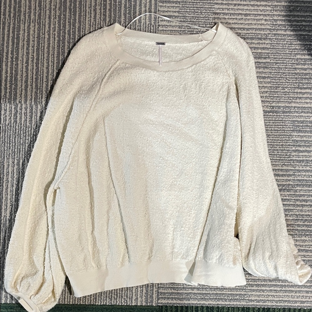 Free People Cream popcorn Crew Neck Sweater